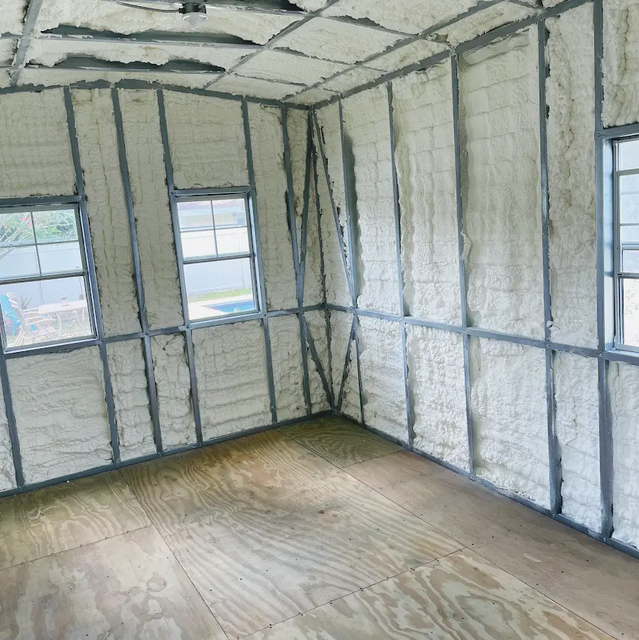 Closed-cell spray foam insulation applied to wall cavities in a residential project in Lower Gwynedd